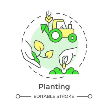 Planting multi color concept icon Illustrazione stock