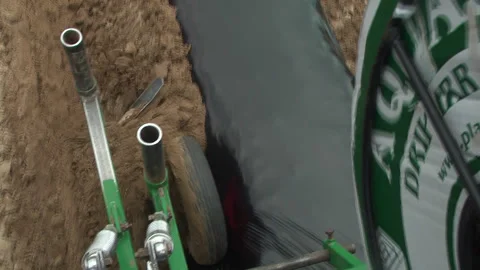 Planting of plants and installation of automatic drip irrigation Stock-Footage 266727514