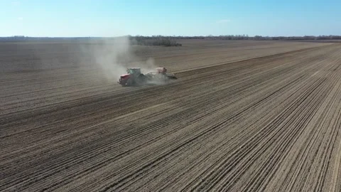 Planting seeds mechanization. Stock Footage 128276449