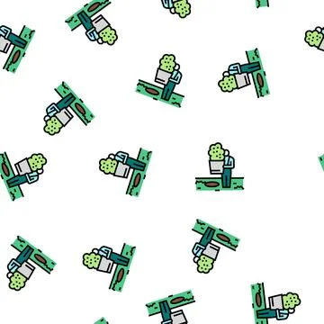 Planting service vector seamless pattern Stock Illustration