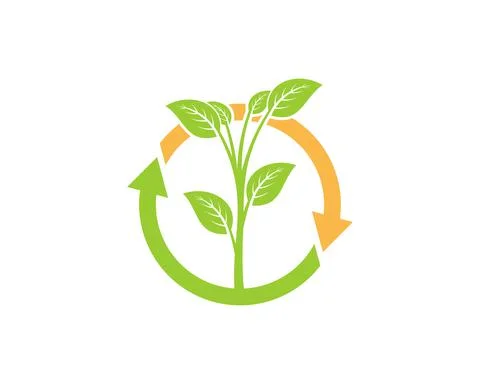 Planting tree in the upside down arrow Stock Illustration