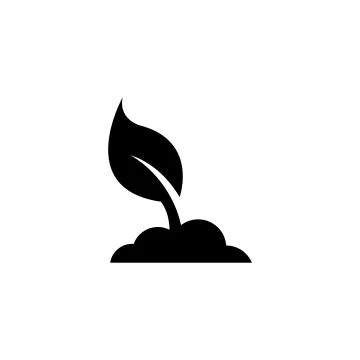 Planting Tree, Young Sprout Leaf Flat Vector Icon 스톡 일러스트
