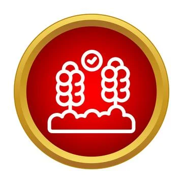Planting trees for a healthy environment check icon Stock Illustration