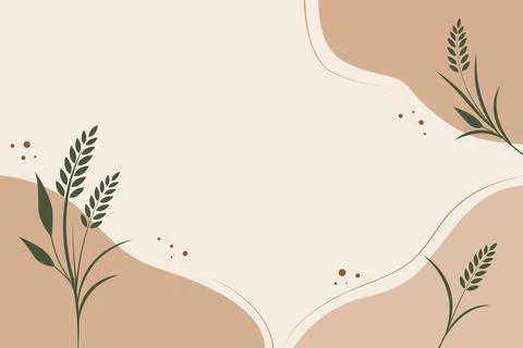 Plants and wheat are arranged on a light background featuring curves and soft 스톡 일러스트