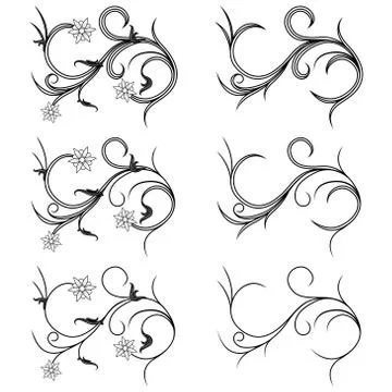 Plants elements of Victorian style Stock Illustration