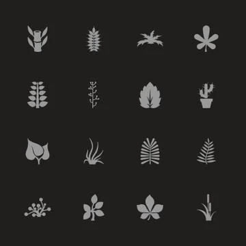 Plants - Flat Vector Icons Stock Illustration