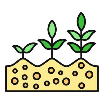 Plants growing in soil showing development stages Illustrazione stock