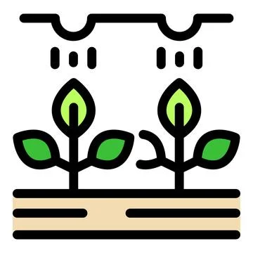 Plants growing under artificial light source, healthy and dry plant, smart .. Stock Illustration