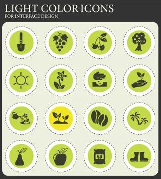 Plants icon set Stock Illustration