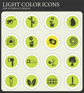 Plants icon set Stock Illustration