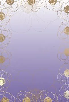 Plants line gold. Vector image. Place for your text. Interlacing of flowers and Stock Illustration