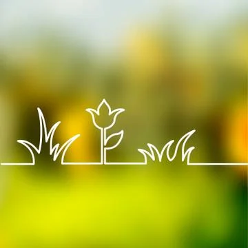 Plants of lines on a green background Illustrazione stock