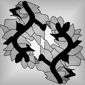 Plants in the style of patchwork Illustrazione stock