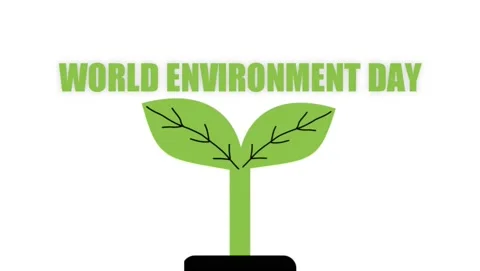 Plants with the words "world environment day" Stock Footage 194784474
