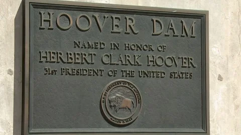 Plaque at Hoover Dam Stock Footage 137611845