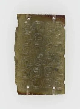 Plaque with Interlinked Scrolls 700 BCE 600 BCE China. Jade . Copyright: x... Stock Photos