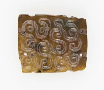 Plaque with Interlinked Scrolls 700 BCE 600 BCE China. Jade . Copyright: x... Stock Photos