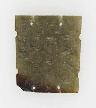 Plaque with Interlinked Scrolls 700 BCE 600 BCE China. Jade . Copyright: x... Stock Photos