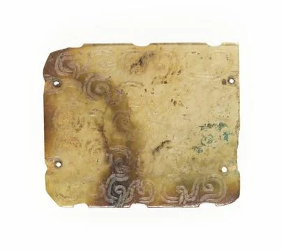 Plaque with Interlinked Scrolls 700 BCE 600 BCE China. Jade . Copyright: x... Stock Photos