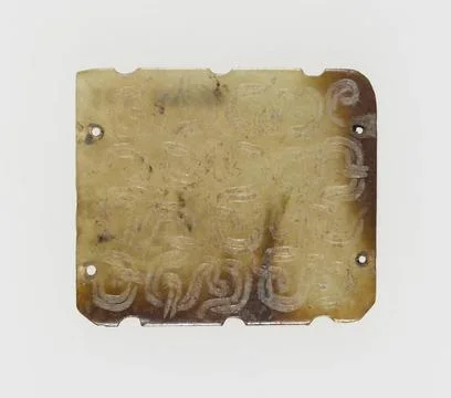 Plaque with Interlinked Scrolls 700 BCE 600 BCE China. Jade . Copyright: x... Stock Photos