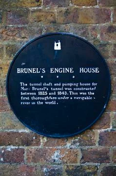 Plaque Marking the Location of Brunel's Engine House Stock Photos