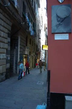 Plaque in memory of Fabrizio De Andre ' Stock Photos