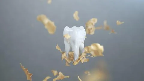 Plaque is removing from tooth. Stock Illustration