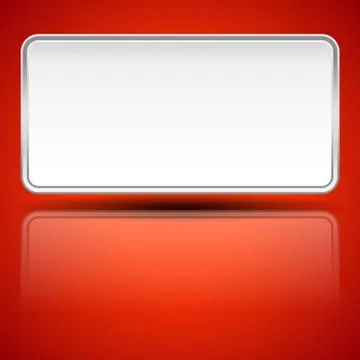 Plaque shape with blank space on bright red 库存插图