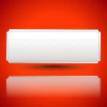 Plaque shape with blank space on bright red Ilustración de archivo