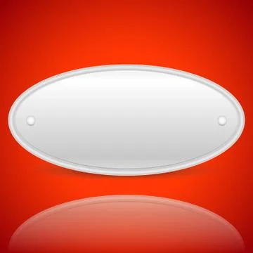 Plaque shape with blank space on bright red Ilustración de archivo