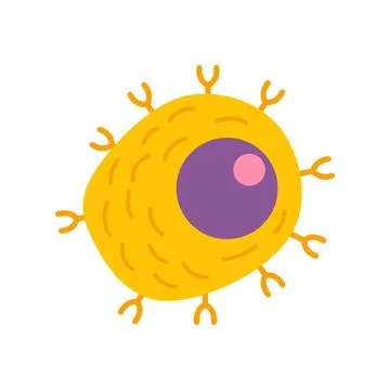 Plasma b cell with antibodies producing immunity concept Stock Illustration