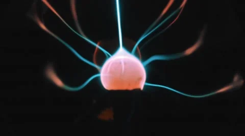 Plasma ball and lightning 2 Stock Footage 46011522