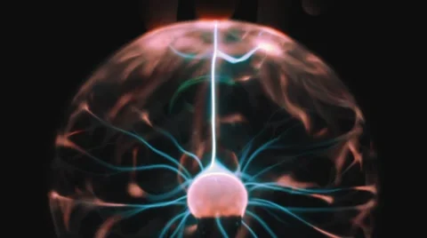 Plasma ball and lightning 3 Stock Footage 46026245