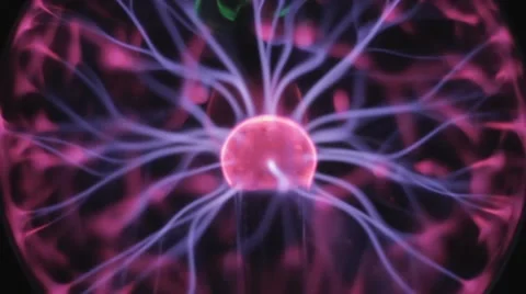Plasma ball and lightning 4 Stock Footage 46176373