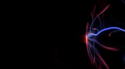 Plasma ball energy lightning touching finger 4k UHD electricity Stock Footage 47029206