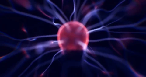 Plasma Ball. Experiments with Electricity. Flash Lightning Stock Footage 122511910