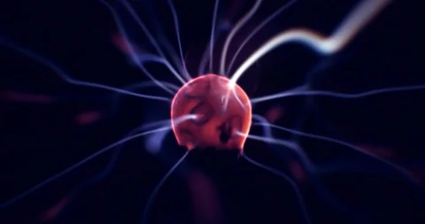 Plasma Ball. Experiments with Electricity. Flash Lightning Stock Footage 122511938