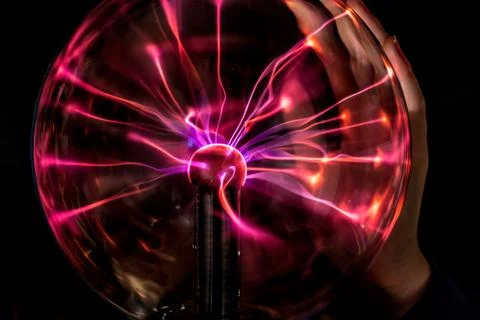 Plasma Ball with Hand Stock Photos