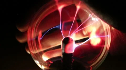 Plasma Ball Interaction  Stock Footage 58886647