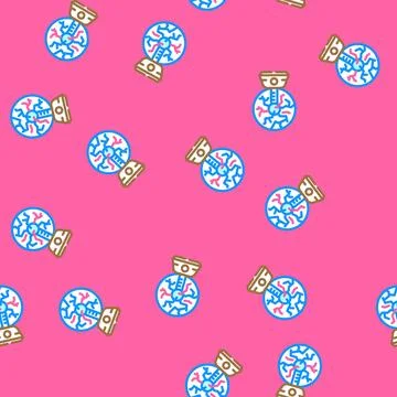 Plasma ball kid bedroom vector seamless pattern Stock Illustration