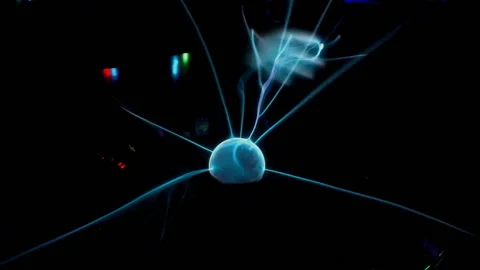 Plasma ball lamp With high voltage lightning Stock Footage 142883594