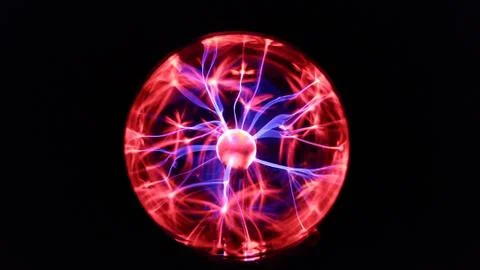 Plasma ball with lightning Stock Photos