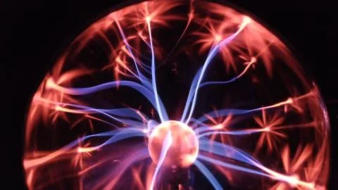Plasma ball with lightning Stock Photos