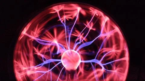 Plasma ball with lightning Stock Photos