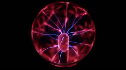 Plasma ball. Lightning responds to touch. 50 fps Stock Footage 67529899