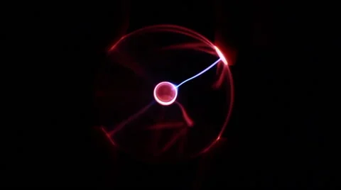 Plasma ball. Lightning responds to touch. 50 fps Stock Footage 67531531