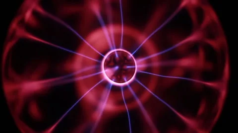 Plasma ball. Lightning responds to touch. 50 fps Stock Footage 67533082