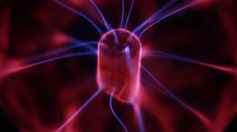 Plasma ball. Lightning responds to touch. 50 fps Stock Footage 67536591