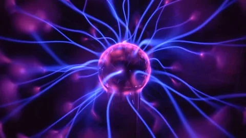 Plasma Ball With Moving Energy Rays, tesla coil, video effects, 4K Vidéo 75808843