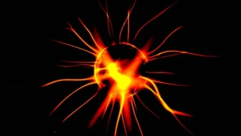 Plasma Ball With Moving Energy Rays, tesla coil, video effects, 4K Vidéo 75809195